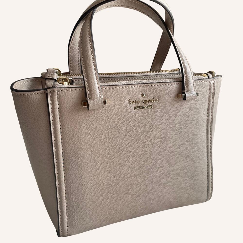 KATE SPADE NEW YORK purse Jackson small triple compartment satchel warm taupe